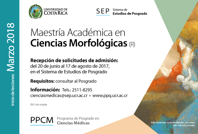   Maestría Académica en Ciencias Morfológicas (R)  Inicio de lecciones: marzo de 2018 Requisitos: …