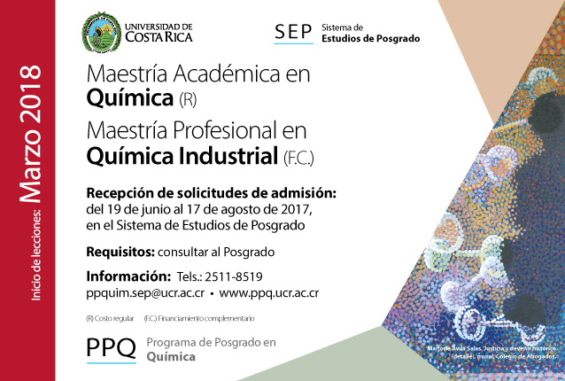   Maestría Académica en Química (R) Maestría Profesional en Química Industrial (F.C.)  Inicio de …