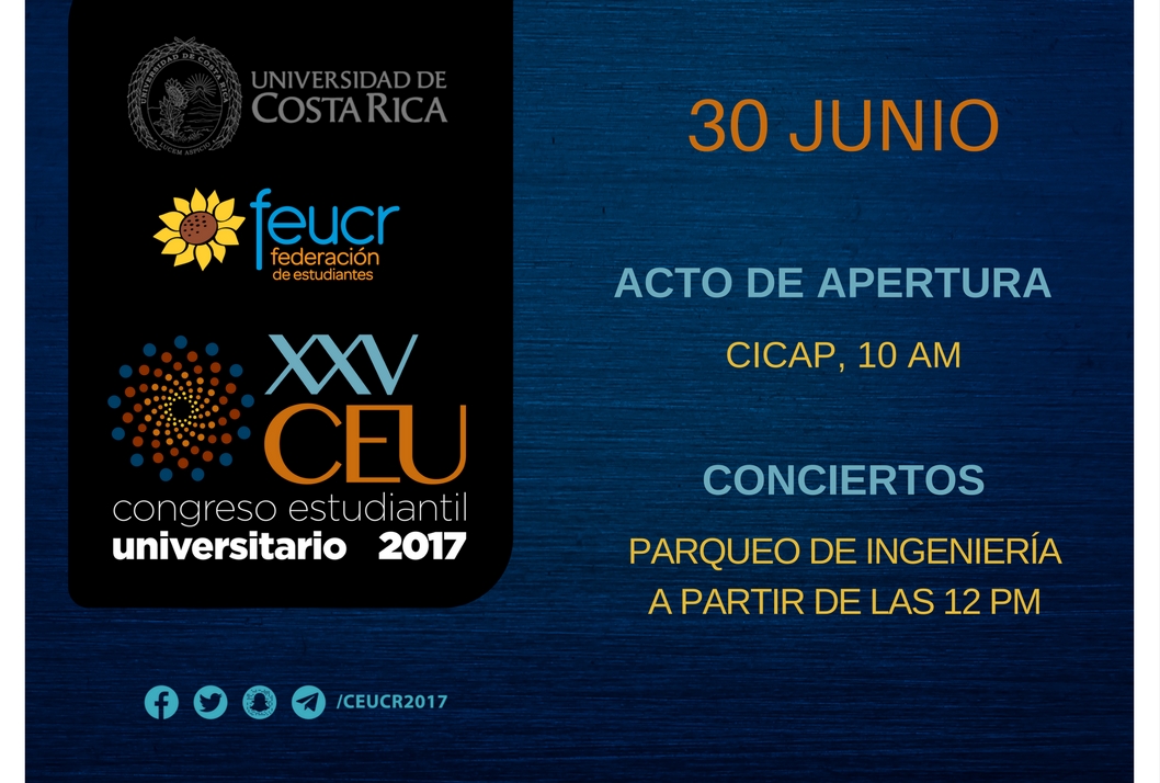  Acto de Apertura:  viernes 30 de junio, 10:00 a. m. en el Centro de Investigación y Capacitación …