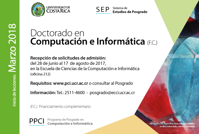   Doctorado en Computación e Informática (F.C.)  Inicio de lecciones: marzo de 2018 Requisitos: …