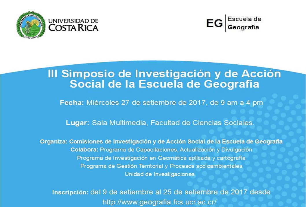  Fecha de realización del Simposio: Miércoles 27 de setiembre, de 8:00 a. m. a 4:00 p. m. en la …