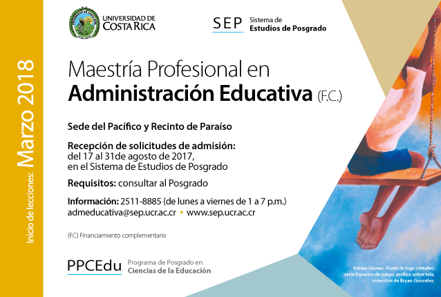  Maestría Profesional en Administración Educativa (F.C.) Inicio de lecciones: marzo de 2018 …