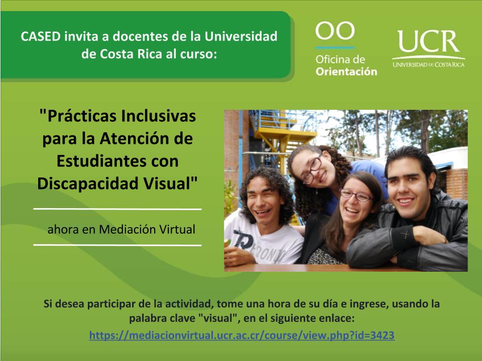  CASED ofrece como recurso en línea, para docentes universitarios, el taller Prácticas inclusivas …