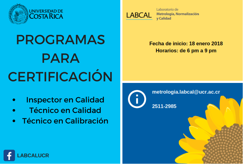  Cursos:  Técnico en Calibración / Técnico en Calidad / Inspector de Calidad Inicio: 18 de enero …