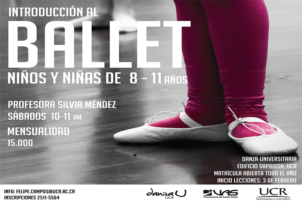  Sábados de 10:00 a 11:00 a. m. en Danza Universitaria, ubicada en el Edificio Saprissa …