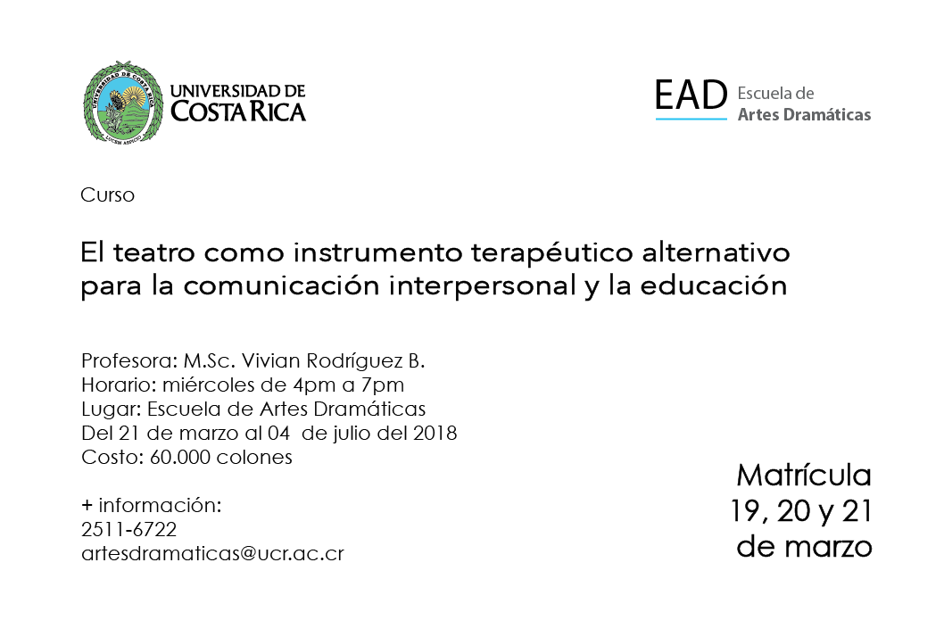  Duración: del 21 de marzo al 4 de julio, de 4:00 a 7:00 p. m. (solo miércoles) en la Escuela de …