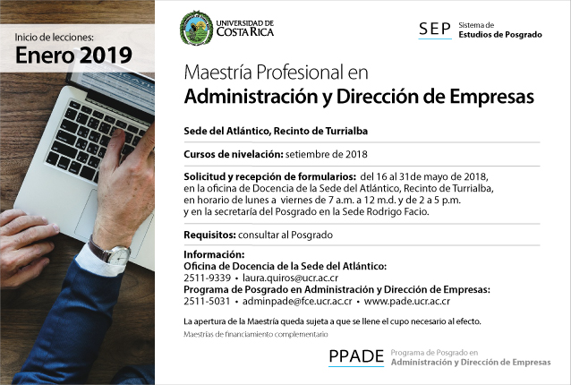  Maestría Profesional en Administración y Dirección de Empresas Sede del Atlántico, Recinto de …