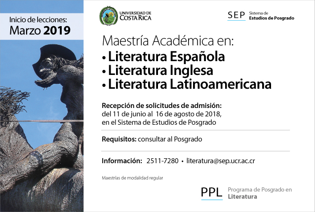  Maestría Académica en Literatura Española Maestría Académica en Literatura Inglesa Maestría …