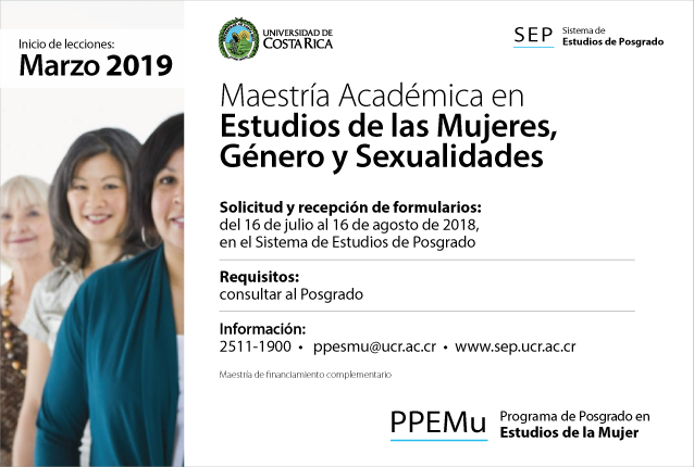  Maestría Académica en Estudios de las Mujeres, Género y Sexualidades Inicio de lecciones: marzo …