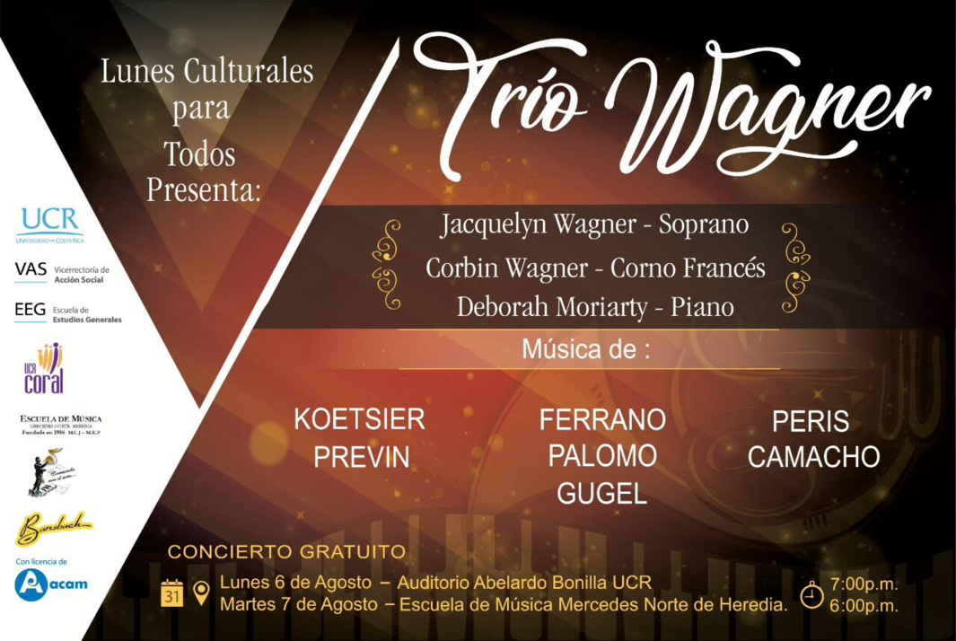  Desde Alemania nos acompaña el maravilloso: Trío Wagner.      🗓 Lunes 6 de agosto ⏰ 7pm  …