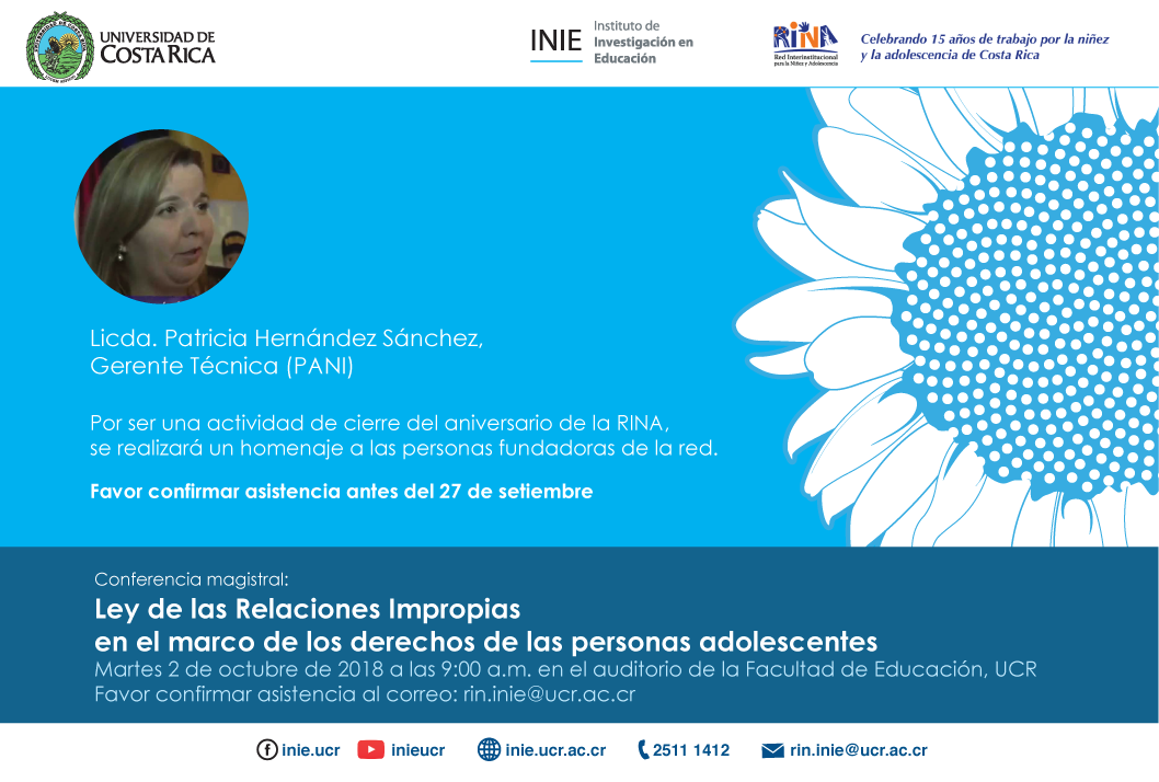  Favor conformar asistencia antes del 27 de setiembre al correo electrónico: rin.ulbqinie  …