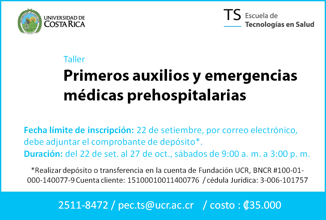  Duración: del 22 de setiembre al 27 de octubre, sábados de 9:00 a. m. a 3:00 p. m. Las personas …