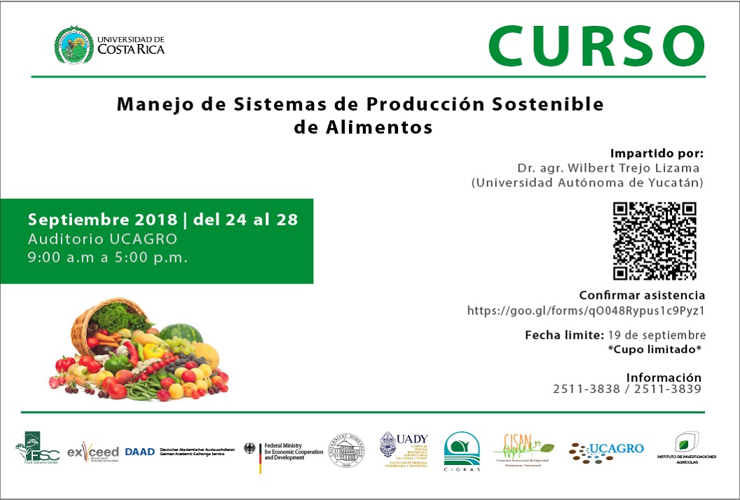  Duración: del 24 al 28 de setiembre, de 9:00 a. m. a 5:00 p. m. en el auditorio de UCAGRO …