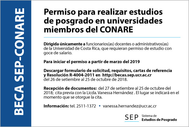  Permiso para realizar estudios de posgrado en universidades miembros del CONARE Dirigida …