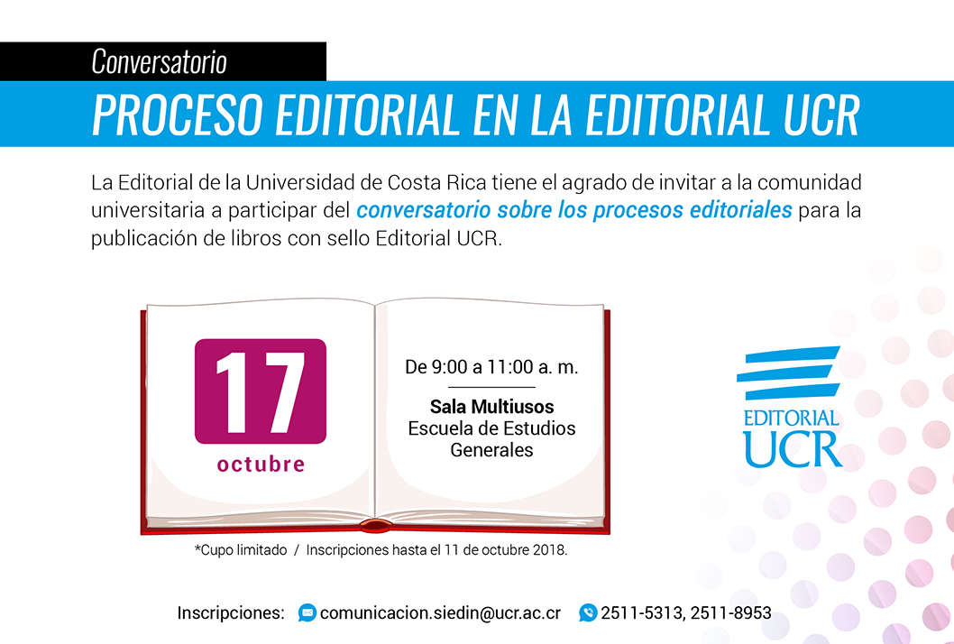  La Editorial de la Universidad de Costa Rica tiene el agrado de invitar a la comunidad …