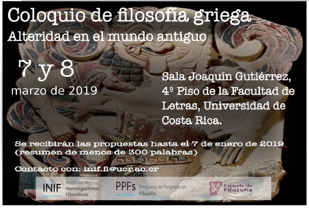  Duración: 7 y 8 de marzo de 2019 en la Sala Joaquín Gutiérrez, 4º piso, Facultad de Letras 