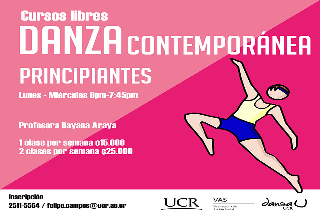  Principiantes: lunes y miércoles de 6:00 a 7:45 p. m. Inicio de lecciones: lunes 4 de febrero 