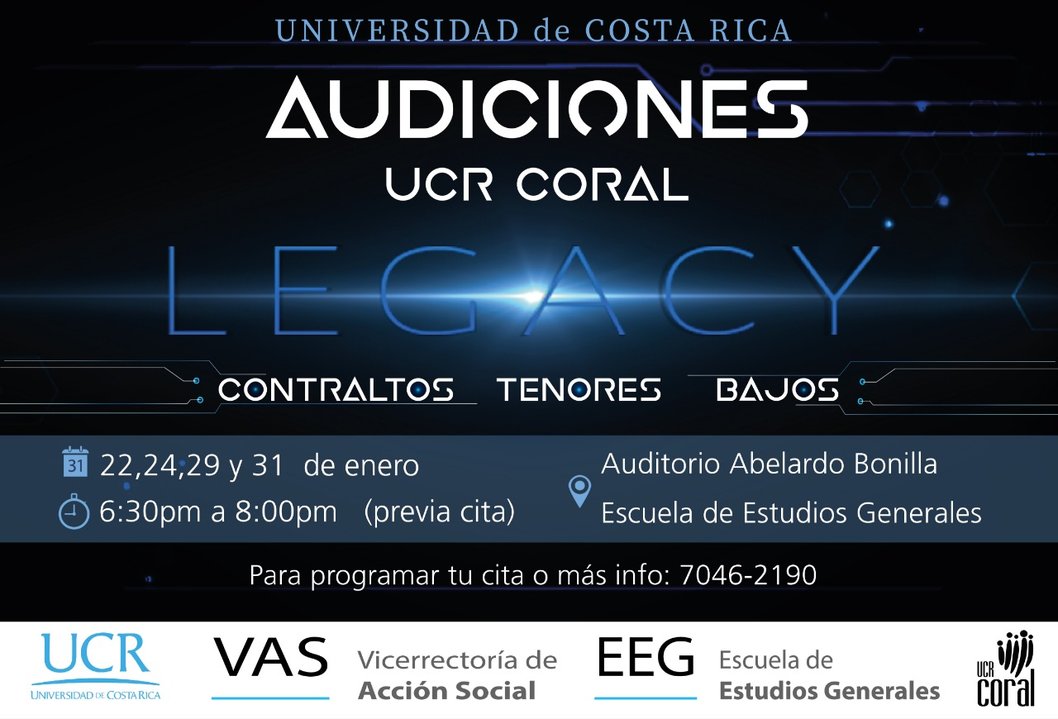  UCR Coral te invita a ser parte de su nueva temporada, “Legacy”. Comenzamos el año con una …