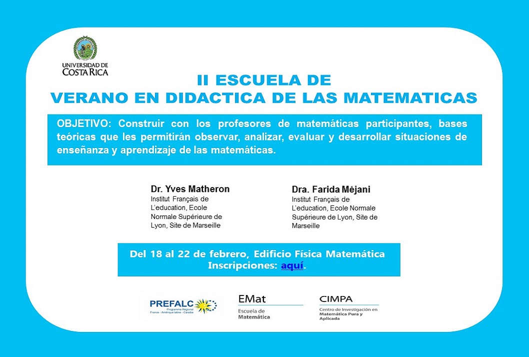  Duración:  del 18 al 22 de febrero, aula 402 FM, Edificio Física Matemática Ver cronograma en …