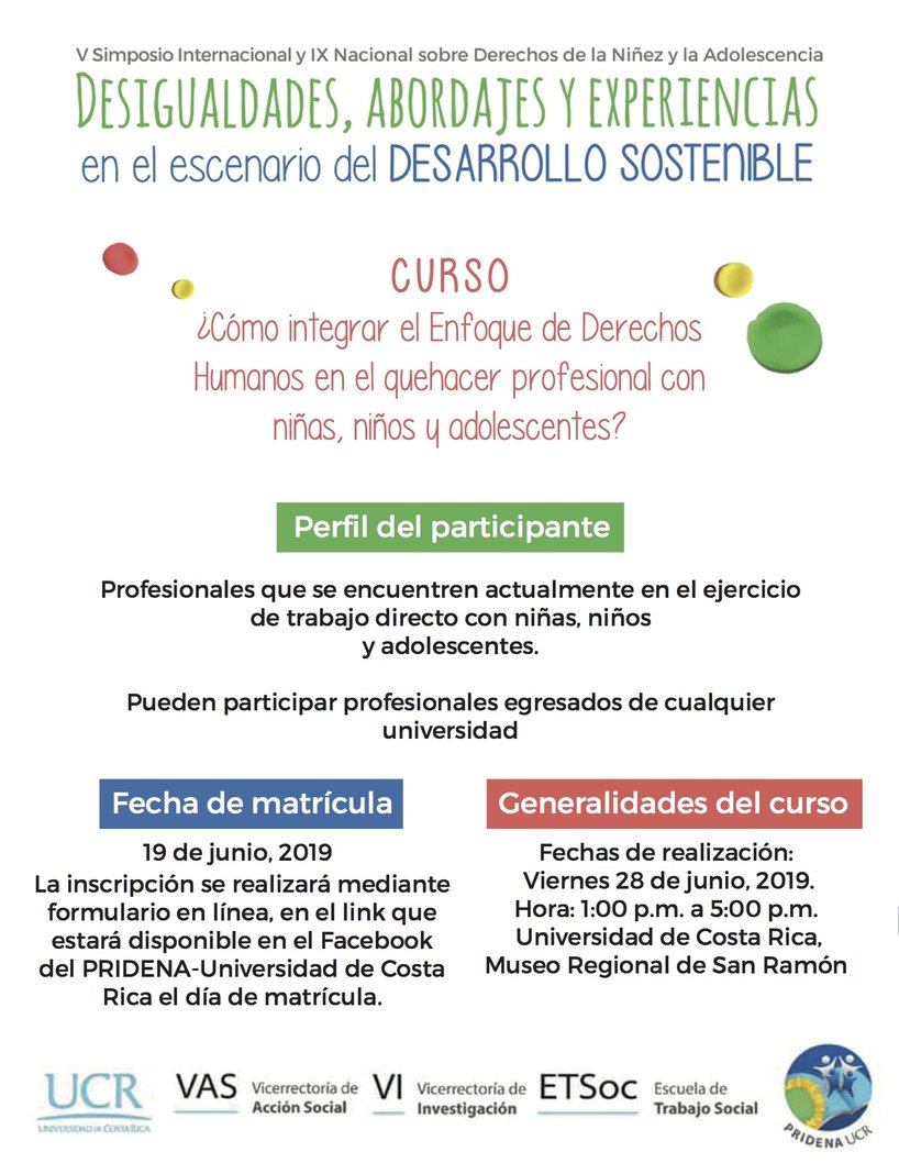  Duración: 28 de junio, de 1:00 a 5:00 p. m. en el Museo Regional de San Ramón, Sede de Occidente 