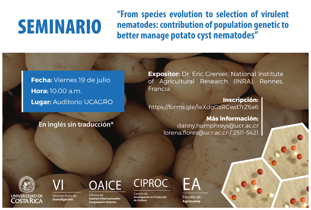  Fecha del Seminario:  viernes 19 de julio, 10:00 a. m. en el  Auditorio UCAGRO Se impartirá en …