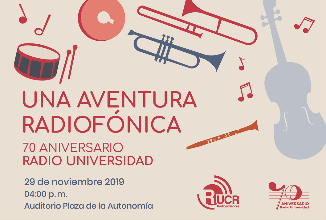  Le invitamos al concierto de celebración del 70 aniversario de Radio Universidad de Costa Rica.  …