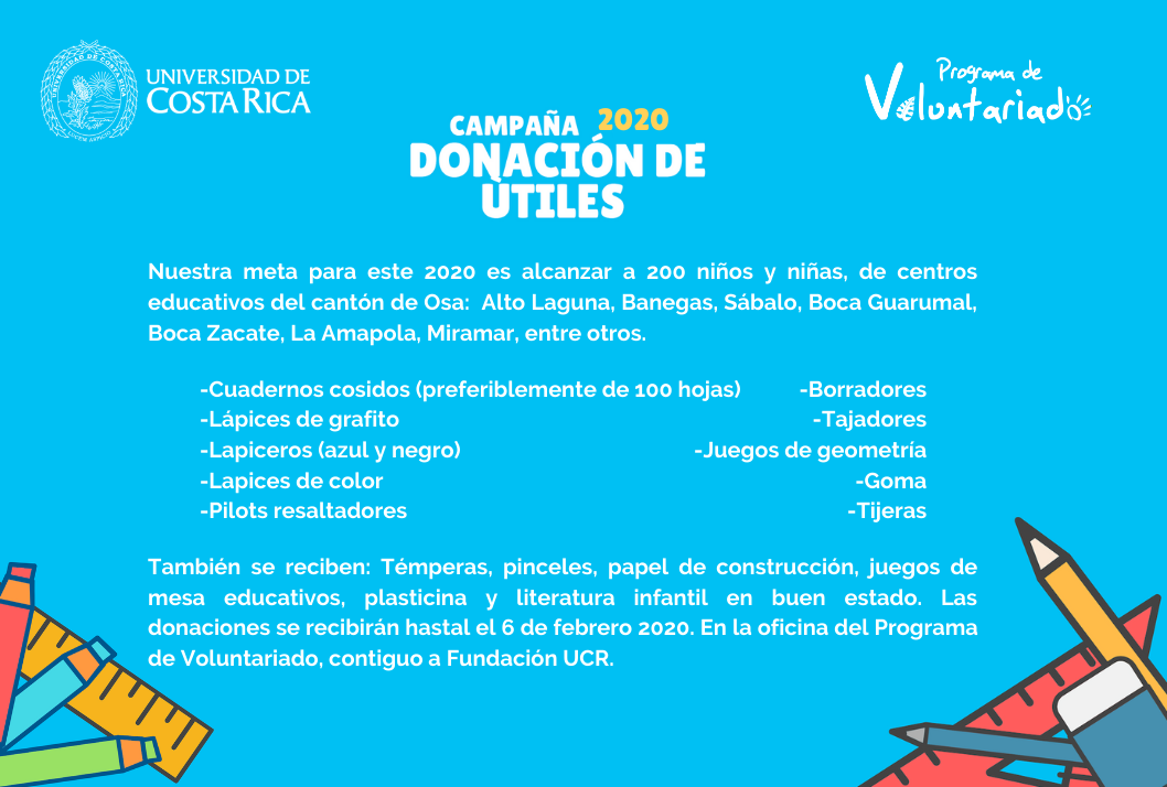  Nuestra meta para este 2020 es alcanzar a 200 niños y niñas, de centros educativos del cantón de …