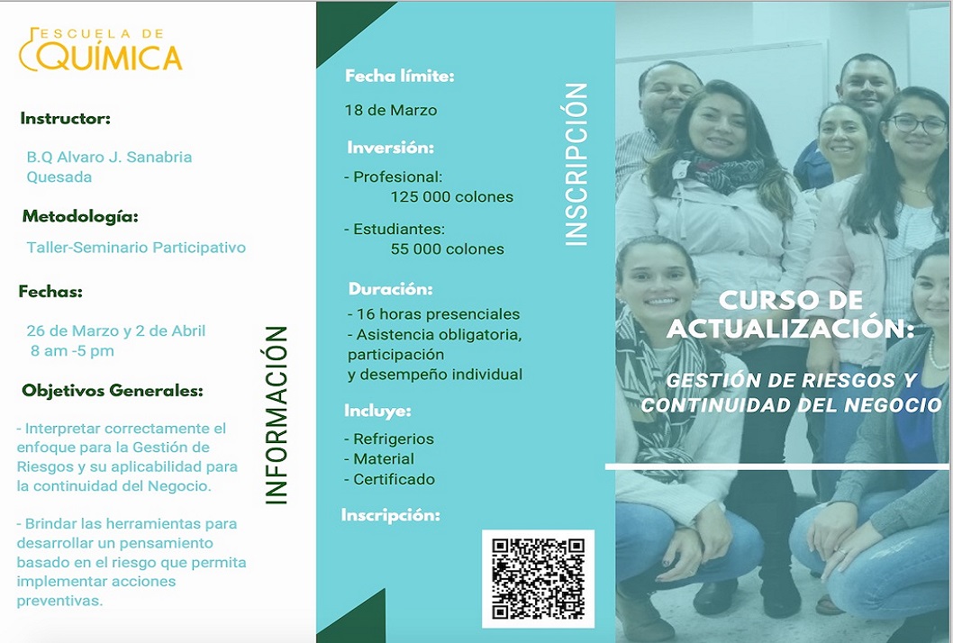 Duración: del 25 de marzo y 2 de abril, de8:00 a. m. a 5:00 p. m. en la Facultad de Ciencias …