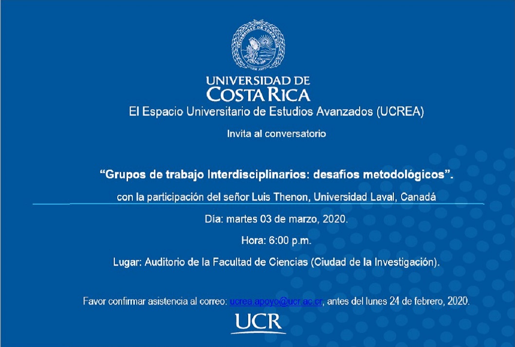  Fecha del Conversatorio: martes 3 de marzo, 6:00 p. m. en el auditorio de la Facultad de …