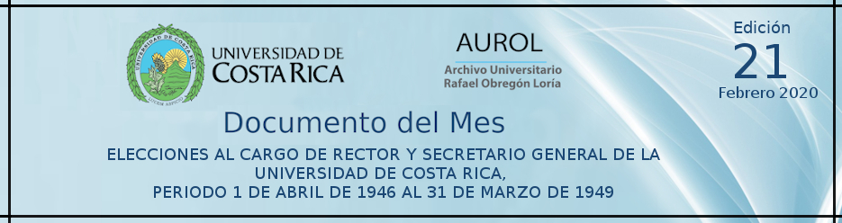  El Archivo Universitario se complace en presentar el documento del mes de Febrero del 2020, del …