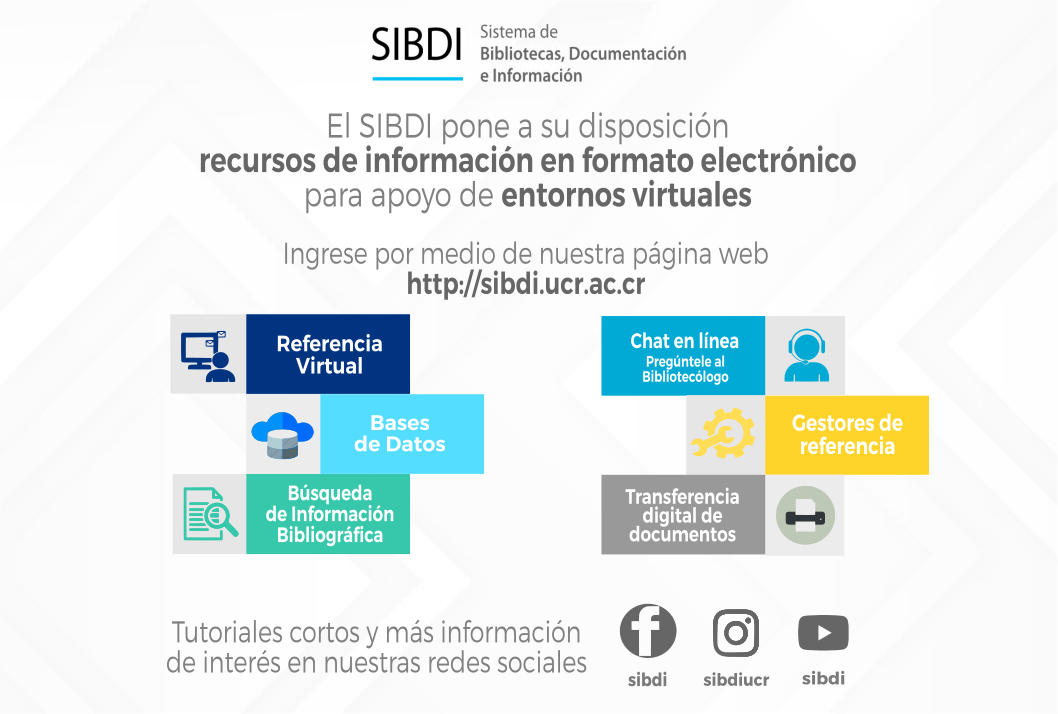  El SIBDI pone a su disposición recursos de información en formato electrónico para apoyo de …