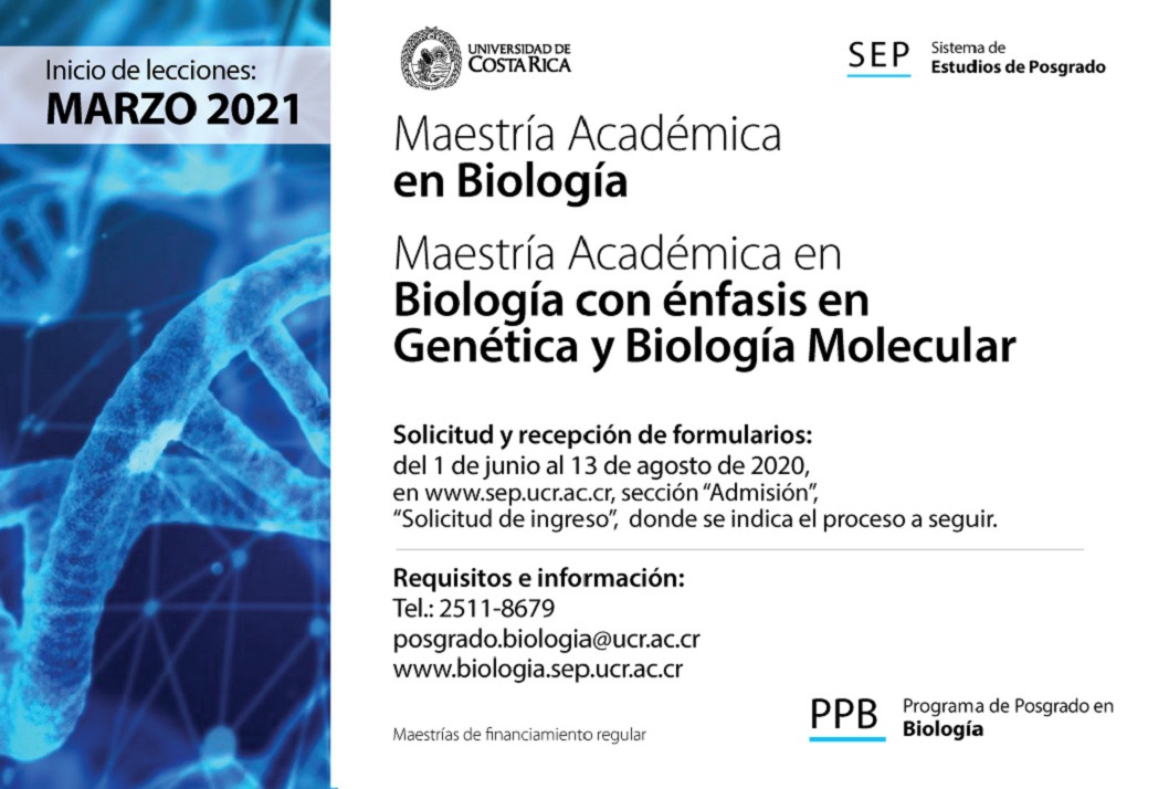   Maestría Académica  en Biología  Maestría Académica en Biología con énfasis en Genética y …