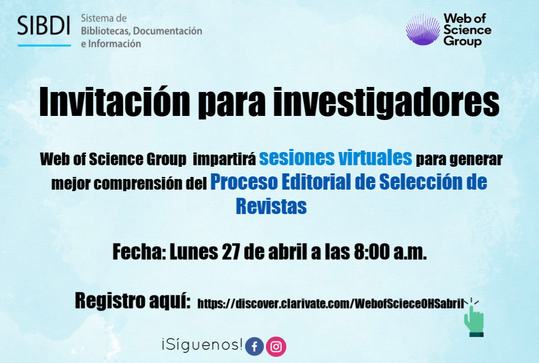  El Sistema de Bibliotecas, Documentación e Información, invita todos los investigadores e …