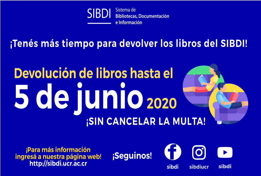  El SIBDI informa que la devolución de libros podrá realizarse el 5 de junio, sin tener que …
