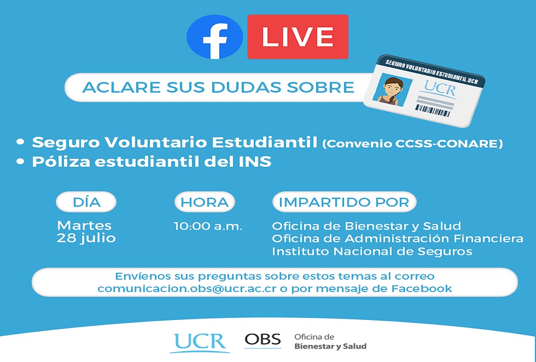  La Oficina de Bienestar y Salud les invita a unirse a la transmisión en vivo por medio de …