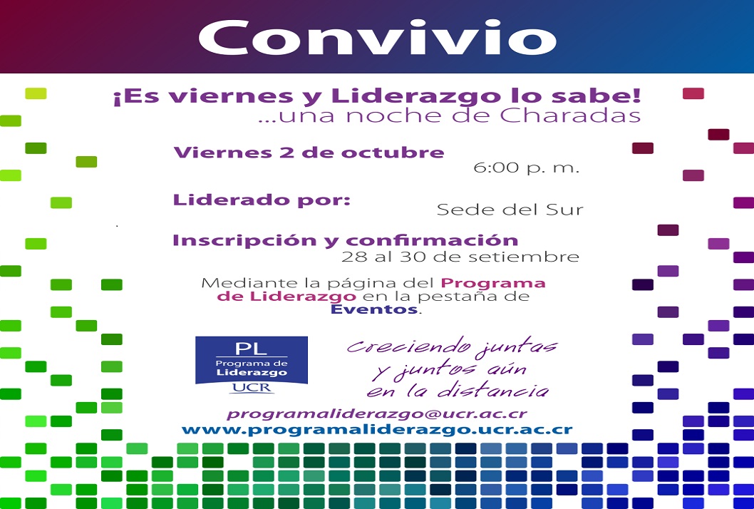  Inscripción y confirmación: página web del Programa de Liderazgo, en la pestaña de eventos. …