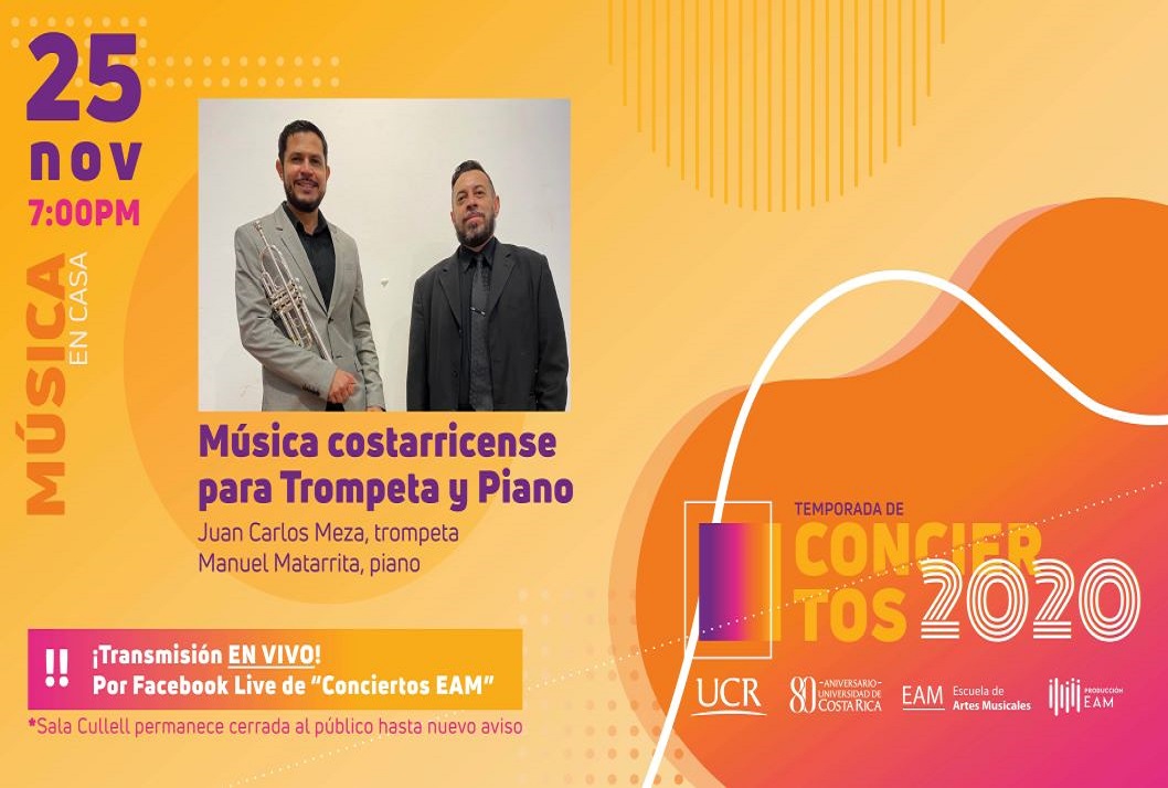  Los intérpretes y docentes de la Escuela de Artes Musicales UCR, Juan Carlos Meza (trompeta) y …