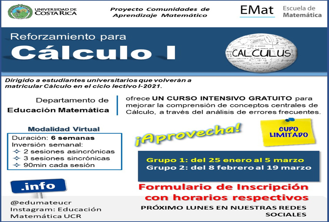 El Departamento de Educación Matemática ofrecerá uncurso intensivo gratuito para mejorar la …