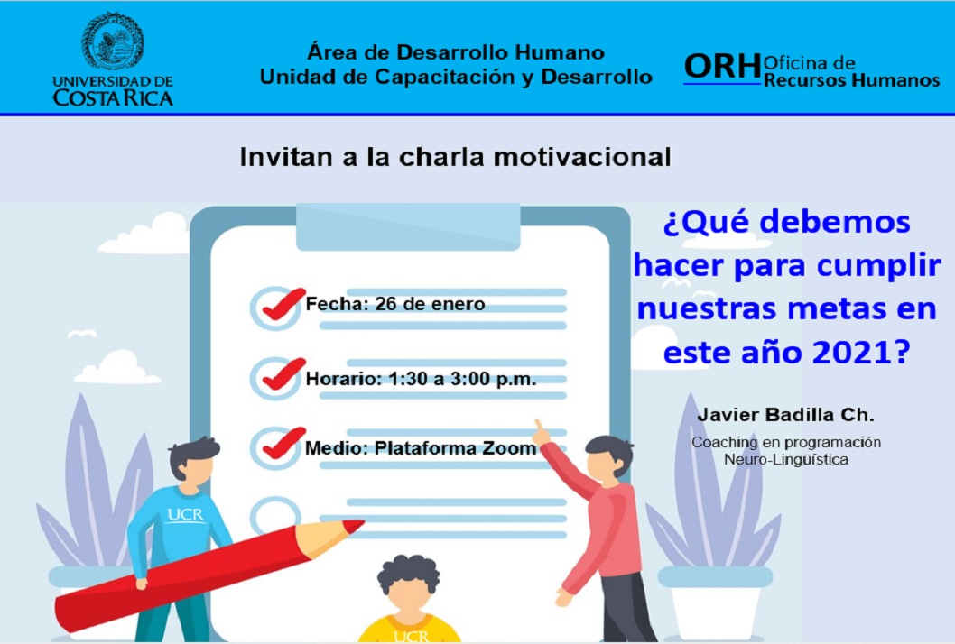    Fecha de la charla: Martes 26 de enero, de 1:30 a 3:00 p. m. por medio de Plataforma Zoom 