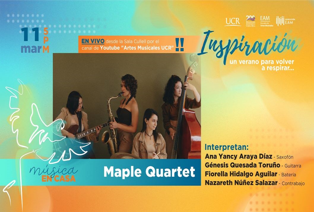  Ana Yancy Araya Díaz (saxofón), Génesis Quesada Toruño (guitarra), Fiorella Hidalgo Aguilar …