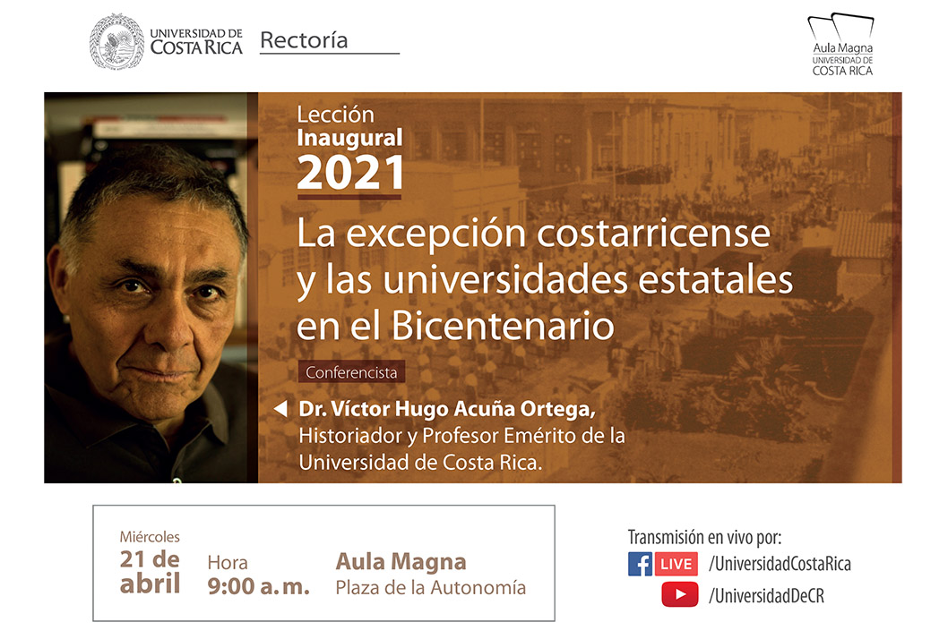  La transmisión será vía streaming en el Facebook Live y YouTube Live de la Universidad de Costa …