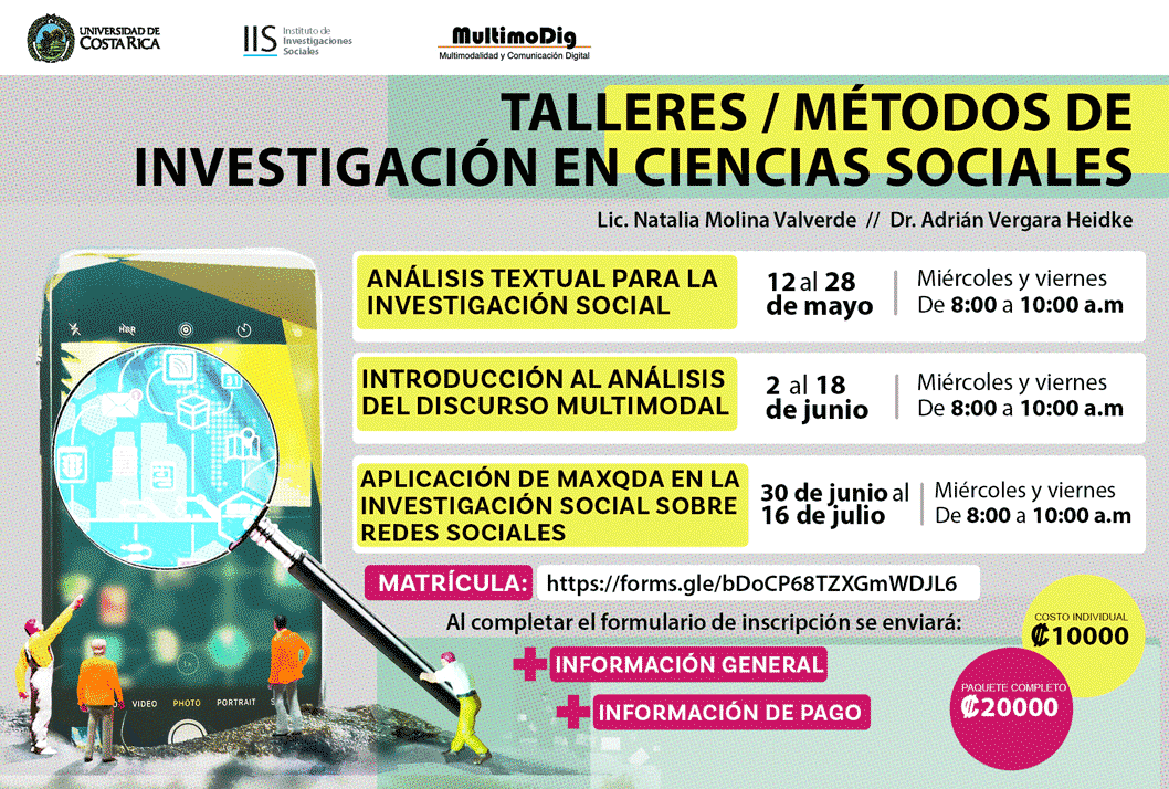  Duración de los talleres: Análisis textual para la investigación social: del 12 al 28 de mayo / …