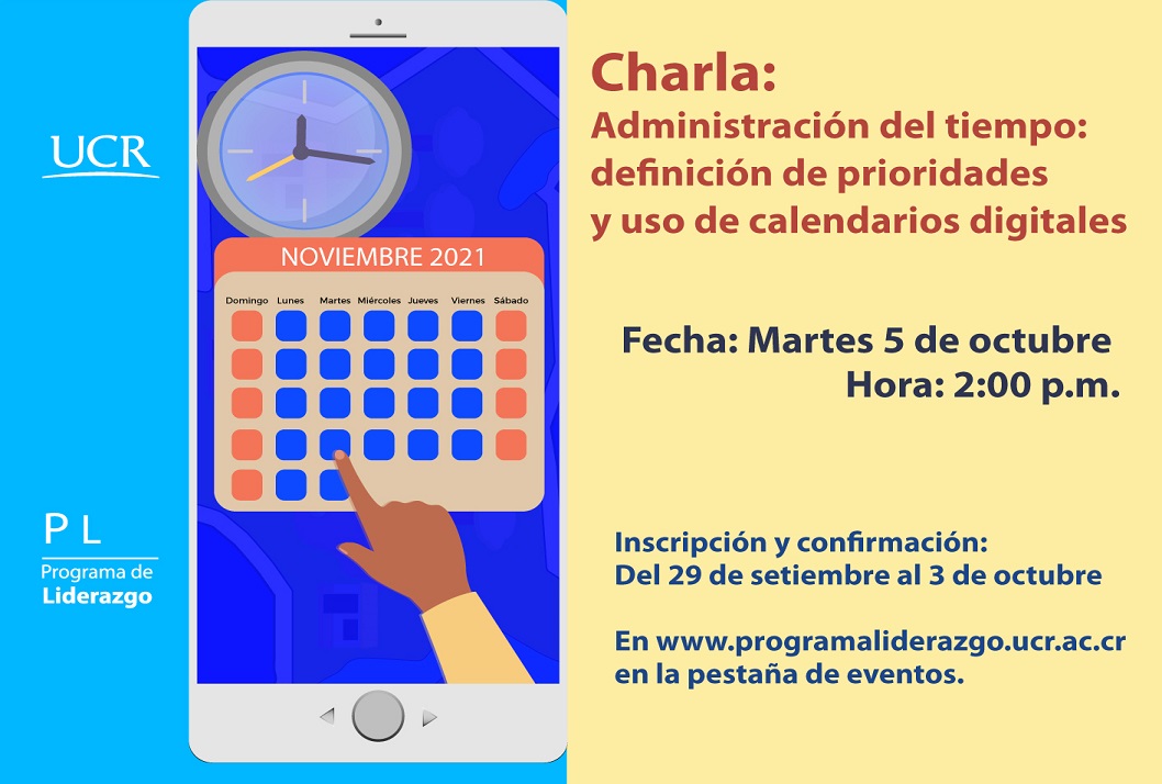  Fecha de la charla: Martes 5 de octubre, 2:00 p. m. 