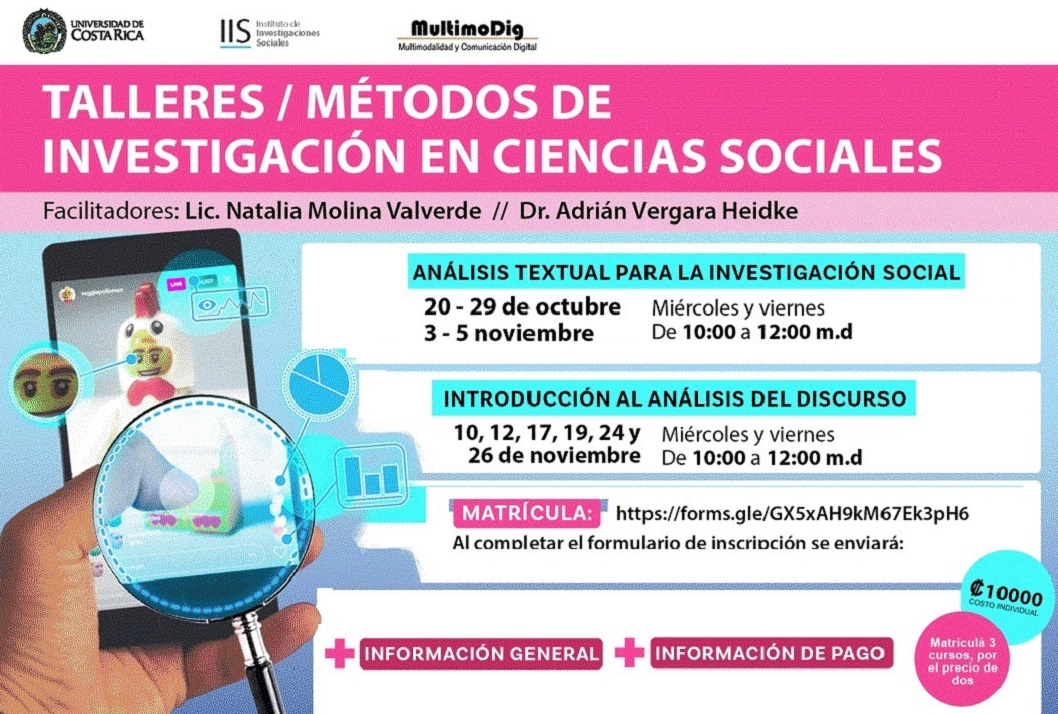  Taller: Análisis textual para la investigación social: los Miércoles y viernes, del  20 al 29 de …