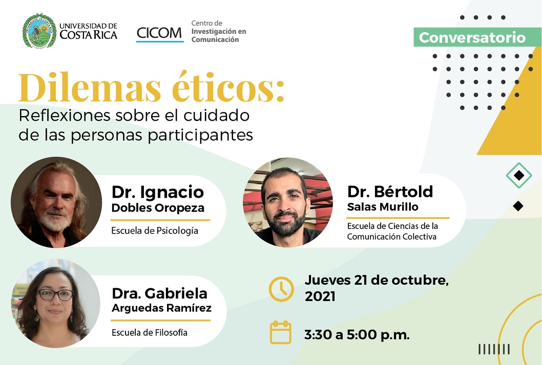  Fecha del conversatorio: Jueves 21 de octubre, de 3:30 a 5:00 p. m.  