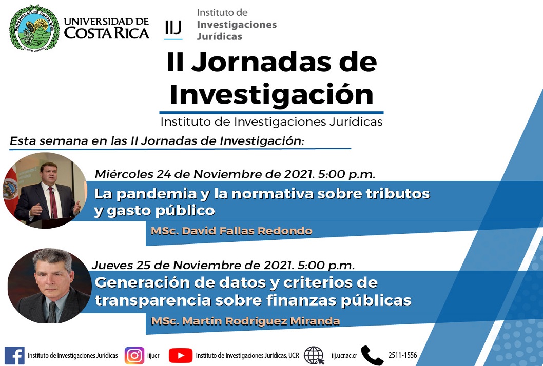  Conferencia del miércoles 24 de noviembre:  La pandemia y la normativa sobre tributos y gasto …