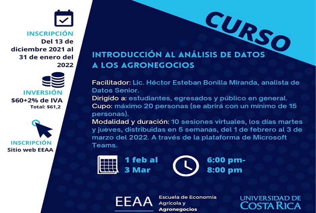  Cupo: 20 personas Duración: del 1 de febrero al 3 de marzo, martes y jueves de 6:00 a 8:00 p. m. …