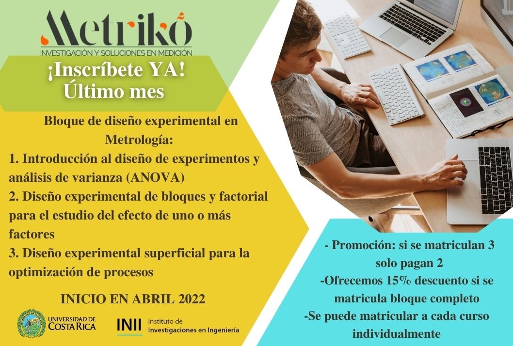  1. Introducción al diseño de experimentos y análisis de varianza (ANOVA) (inicia abril, …