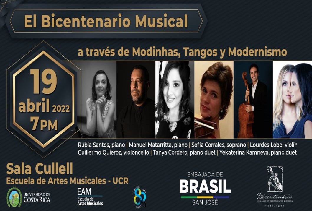  La Embajada de Brasil en Costa Rica y la Escuela de Artes Musicales les invita al concierto en …