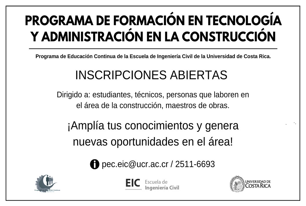 Cursos: Programa de Formación en Tecnología y Administración en la Construcción